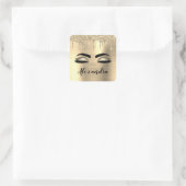 Sticker Carré Gold Glitter Sparkle Eyelashes Monogram (Sac)