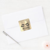 Sticker Carré Gold Glitter Sparkle Eyelashes Monogram (Enveloppe)
