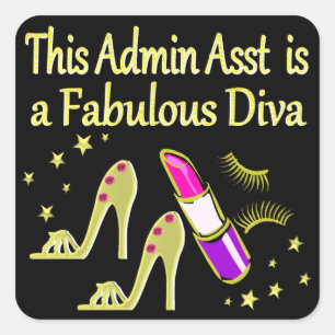 STICKER CARRÉ GOLD GLITZY ADMIN ASSISTANT DIVA DESIGN