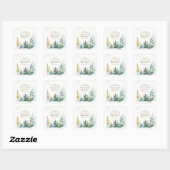 Sticker Carré Gold Green Pine Trees Inspirationnel (Feuille)