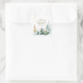Sticker Carré Gold Green Pine Trees Inspirationnel (Sac)