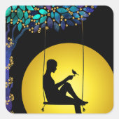 Sticker Carré Gold Heavenly Moon Man To The Stars (Devant)