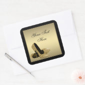 Sticker Carré Gold High talon Chaussures Envelope Seal Party Fav (Enveloppe)