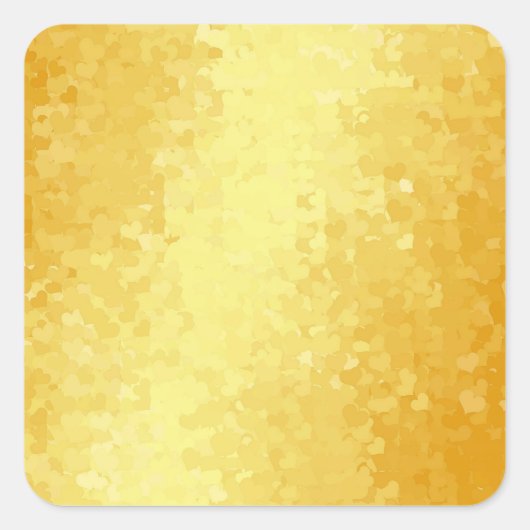 Sticker Carré Gold Look Coeurs Glamor Blank Modèle Élégant (Devant)