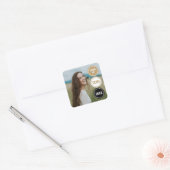 Sticker Carré Gold Modern Cercles Photo Graduation (Enveloppe)