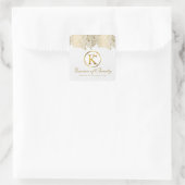 Sticker Carré Gold Paisley Floral Lace Arrière - plan blanc (Sac)