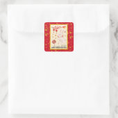 Sticker Carré Gold Papercut 2023 Rabbit chinois Nouvel An rouge (Sac)