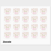 Sticker Carré Gold Pink Confetti 2024 (Feuille)