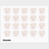Sticker Carré Gold Pink Confetti 2025 (Feuille)