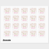 Sticker Carré Gold Pink Confetti 2025 (Feuille)