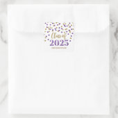 Sticker Carré Gold Purple Confetti Graduation 2025 (Sac)
