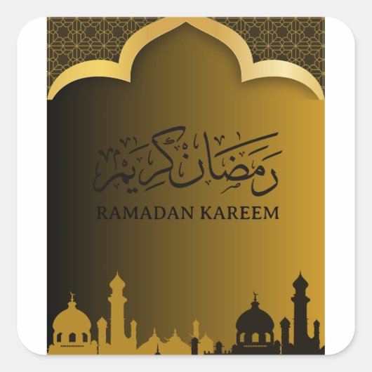 Sticker Carré Gold Ramadan kareem 2024 (Devant)