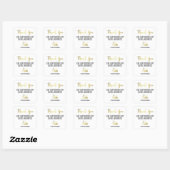 Sticker Carré Gold Text Merci Support Small Business Logo (Feuille)