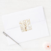 Sticker Carré Gold Tree Silhouette (Enveloppe)