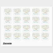 Sticker Carré Gold Turquoise Confetti Merci pour Popping By (Feuille)