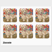 Sticker Carré Golden Boy Retriever (Feuille)