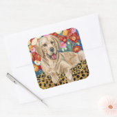 Sticker Carré Golden Boy Retriever (Enveloppe)