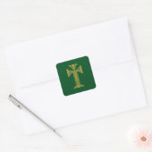 Sticker Carré Golden Celte Cross Irish Green (Enveloppe)