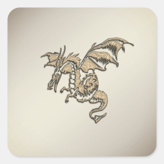 Sticker Carré Golden Dragon (Devant)