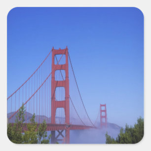 Sticker Carré Golden Gate Bridge, San Francisco, Californie,