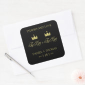 Sticker Carré Golden King Crowns for Gay Wedding (Enveloppe)