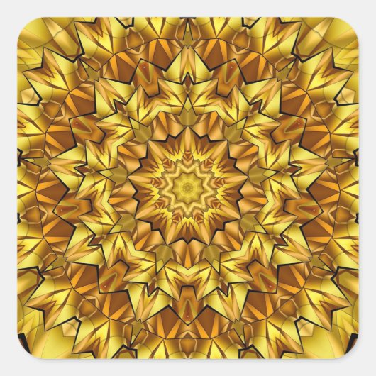 Sticker Carré Golden Mandala Antique Abstract Design-63495 (Devant)
