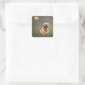 Sticker Carré Golden Retriever (Sac)