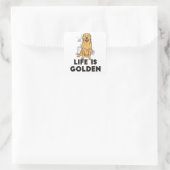 Sticker Carré Golden Retriever Chien (Sac)