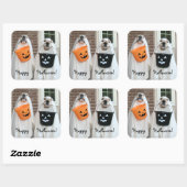 Sticker Carré Golden Retriever Halloween Ghosts (Feuille)
