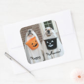 Sticker Carré Golden Retriever Halloween Ghosts (Enveloppe)