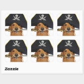 Sticker Carré Golden Retriever Halloween Pirate (Feuille)