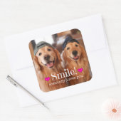 Sticker Carré Golden Retriever Quelqu'un t'aime (Enveloppe)