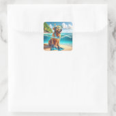 Sticker Carré Golden Retriever Scuba Diver (Sac)