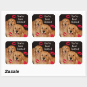 Sticker Carré Golden Retriever Vous avez été baisé (Feuille)