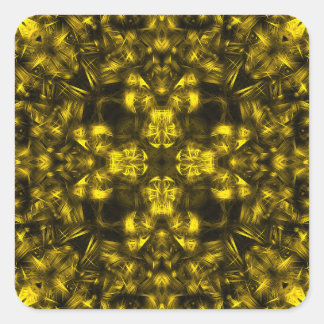 Sticker Carré Golden Sacred Energy Fractal Art