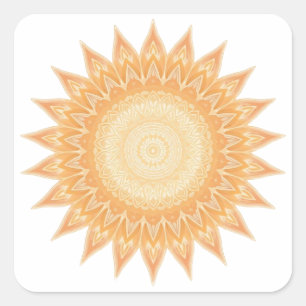 Sticker Carré "Golden Sunflower Mandala - Lumière en vous"