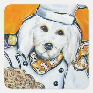 Sticker Carré Goldendoodle