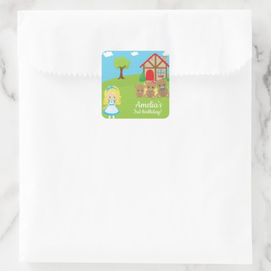 Sticker Carré Goldilocks et trois ours Fairytale Stortime (Sac)