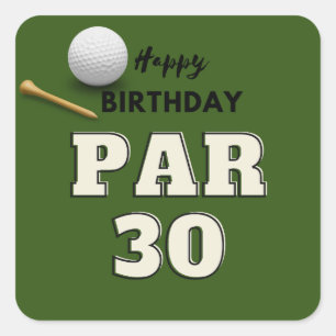 Sticker Carré Golf 30e anniversaire pour golfeur
