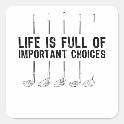 Sticker Carré Golf Choix importants Golf Golfeur (Devant)