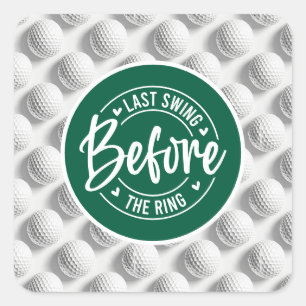 Sticker Carré Golf Drôle de dire pour Bachelor Golfer