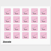 Sticker Carré Golf fer et boule rose thème pour femme (Feuille)