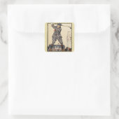 Sticker Carré Golf Golfer Vintage Golf antique (Sac)