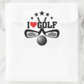 Sticker Carré Golf, I Love Golf (Sac)
