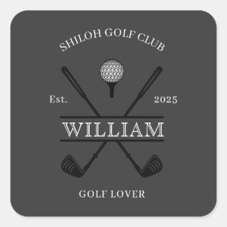 Sticker Carré Golf Lover Cross Club