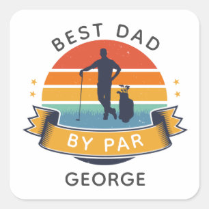 Sticker Carré Golf Papa Fête des pères Sport extérieur Gag