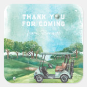 Sticker Carré Golf Par-Tee | Merci d'anniversaire (Devant)