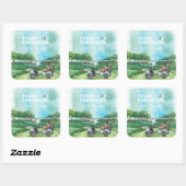 Sticker Carré Golf Par-Tee | Merci d'anniversaire (Feuille)