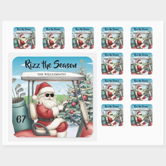 Sticker Carré Golf Theme Rizz the Season 67 Name