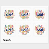 Sticker Carré Golf Word Cloud (Feuille)